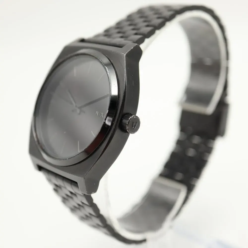 Nixon The Time Teller All Black Stealth 38mm Watch Stainless Steel w New Battery